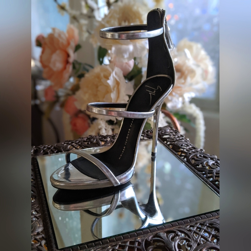 Giuseppe Zanotti 36.5 harmony silver sandals heels